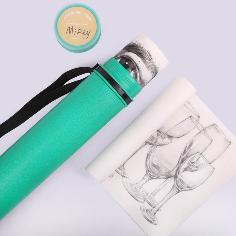 TRANSON Durable Poster Storage Tube with Straps 24"-40" Extendable for Blueprints, Artwork, Maps, Posters Color Green - Image 4